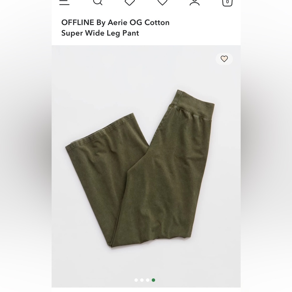 Offline by Aerie Women's Military Green Wide-Leg Pants